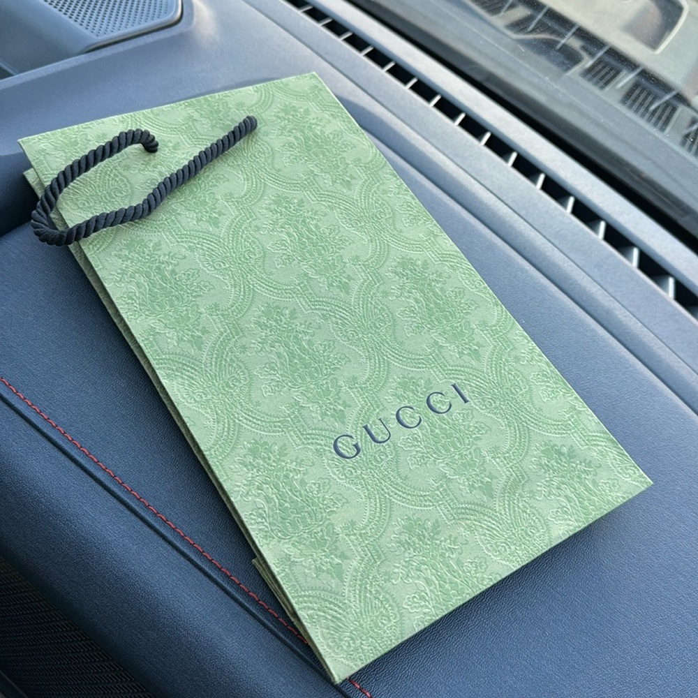 Gucci wallet bag and box.